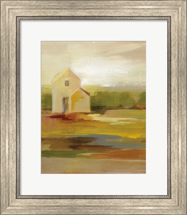 Framed Hillside Barn I Print
