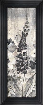 Framed Crystal Raindrops Panel III BW Print