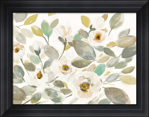 Framed Blooming Branches II on White Print