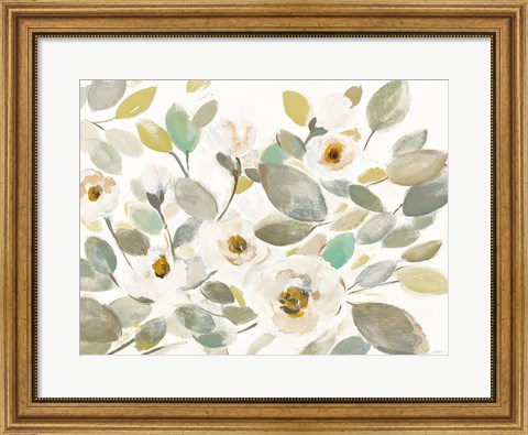Framed Blooming Branches II on White Print