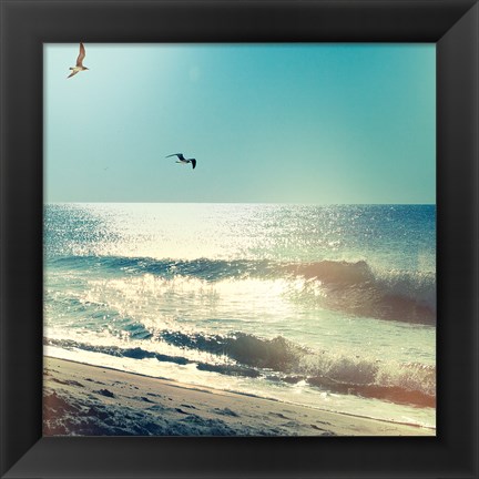 Framed Coastline Waves no Word Print