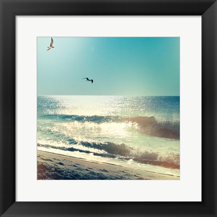 Framed Coastline Waves no Word Print