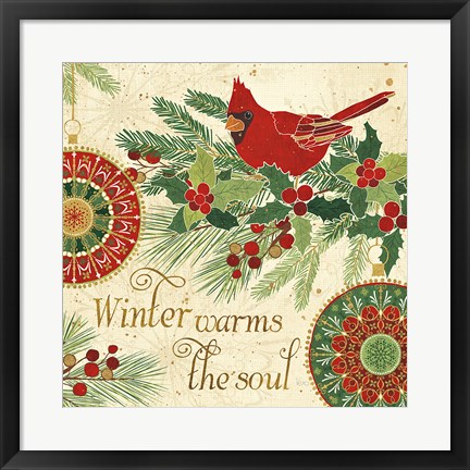 Framed Winter Feathers VI Print