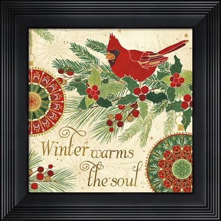 Framed Winter Feathers VI Print