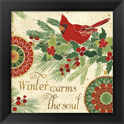 Framed Winter Feathers VI Print