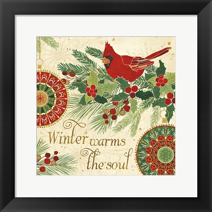 Framed Winter Feathers VI Print