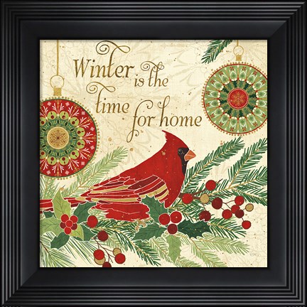 Framed Winter Feathers V Print