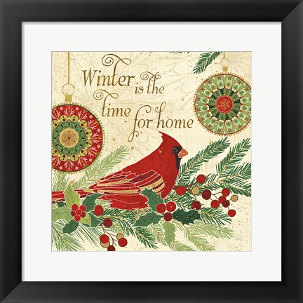 Framed Winter Feathers V Print