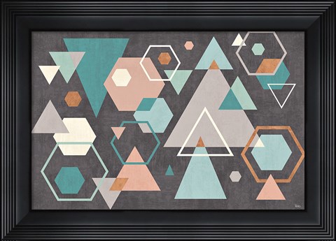 Framed Abstract Geo I Black Print