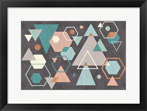 Framed Abstract Geo I Black Print