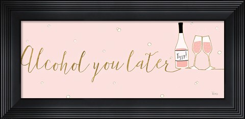 Framed Underlined Bubbly IV Pink Print