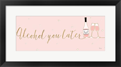 Framed Underlined Bubbly IV Pink Print