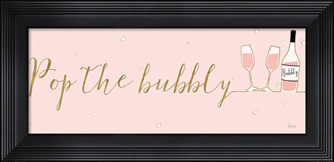 Framed Underlined Bubbly III Pink Print