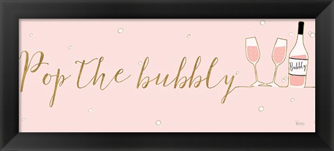 Framed Underlined Bubbly III Pink Print