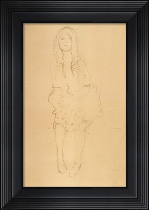 Framed Seated Girl Seen From the Front Print