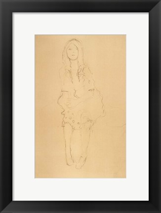 Framed Seated Girl Seen From the Front Print