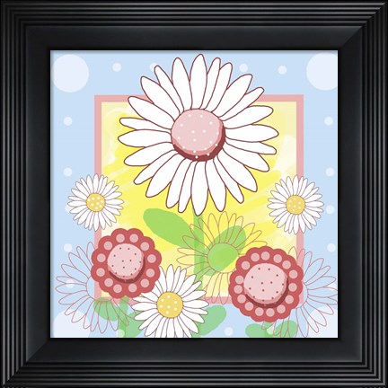 Framed Pastel Daisies Print