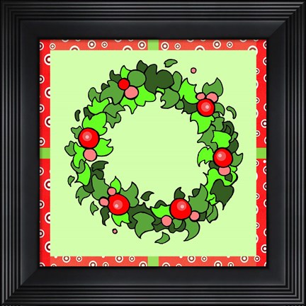 Framed Wreath Green Print
