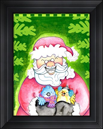Framed Holly Jolly Santa Print