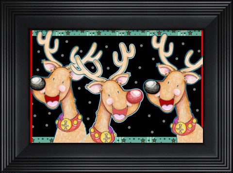 Framed Happy Reindeer Print