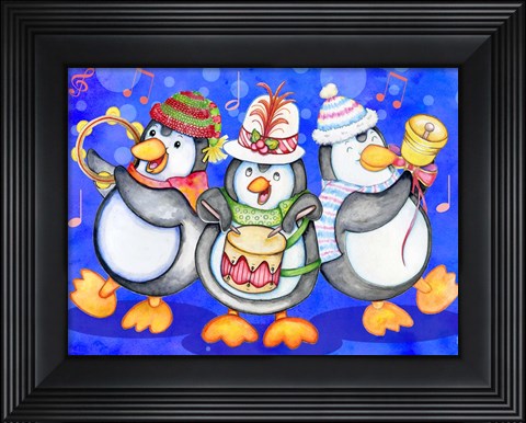 Framed Penguin Percussion Print
