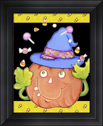 Framed Juggling Pumpkin Print