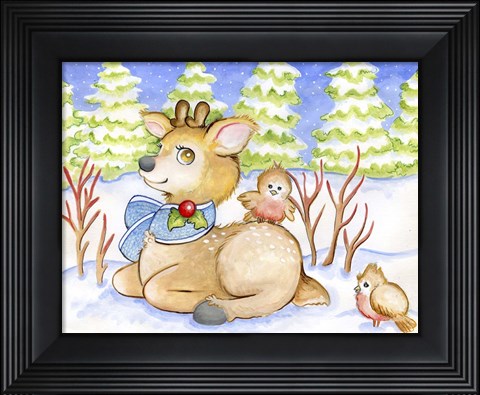 Framed Winter Friends Print