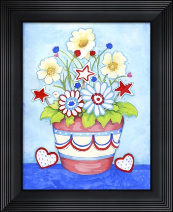 Framed Red Flower Pot Print