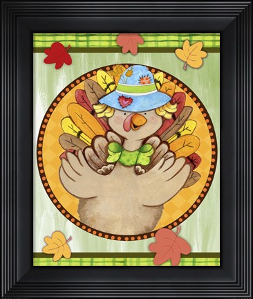 Framed Turkey Scarecrow Print