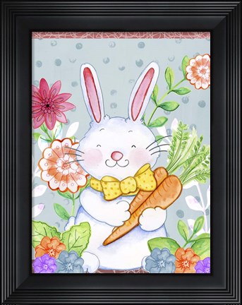 Framed Carrots And Bunny Print
