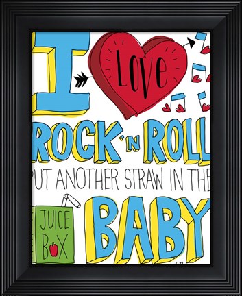 Framed I love Rock n Roll Print