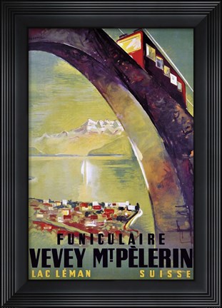 Framed Funiculaire Vevey Mt. Pelerin Print