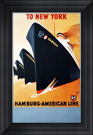 Framed Hamburg American Line Print