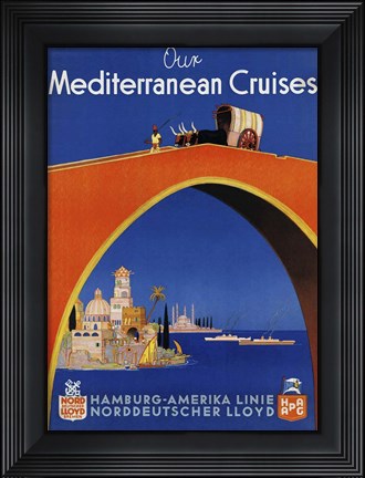 Framed Mediterranean Cruises Print