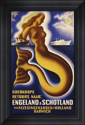 Framed Engeland &amp; Schotland Print