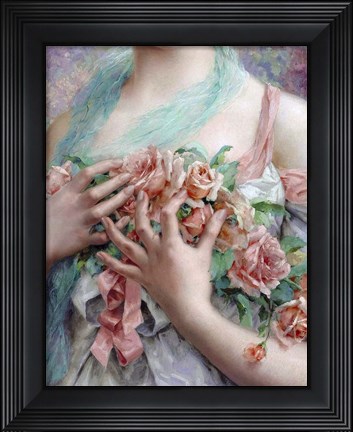 Framed Emile Vernon - The Rose Girl Print