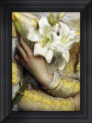 Framed Lilies detail Gustav Pope 1895 Print
