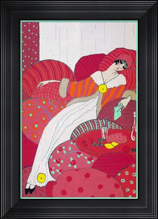 Framed Art Deco Woman 3 Print