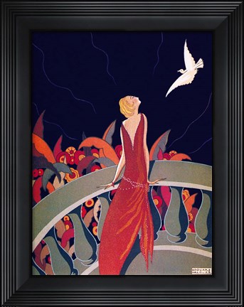 Framed Art Deco Woman 4 Print