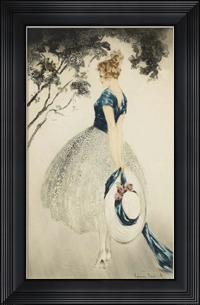 Framed Woman &amp; Hat Print