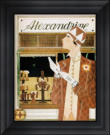 Framed Alexandrine Gloves Accessories Paris 1925 Print