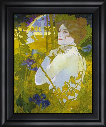 Framed De Feure La Femme A L&#39;iris Print