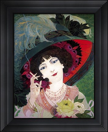 Framed De Feure Smoker Portrait I Print