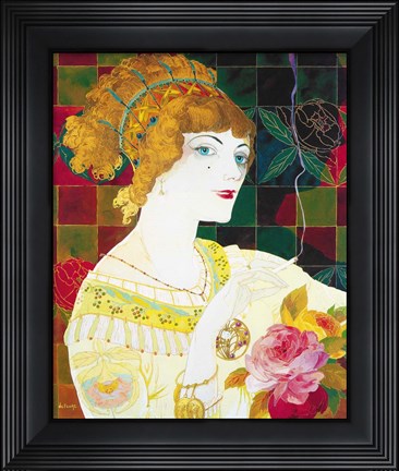 Framed De Feure Smoking Woman II Print