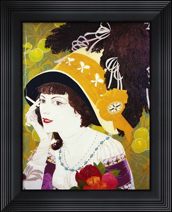 Framed De Feure Smoking Woman III Print