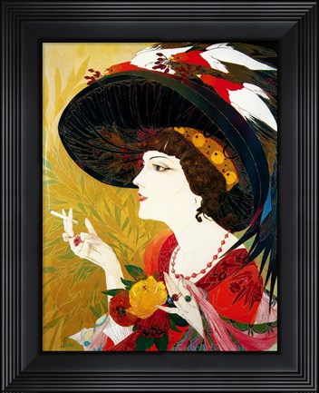 Framed De Feure Smoking Woman IV Print