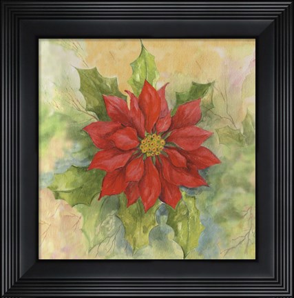 Framed Poinsettia 1 Print