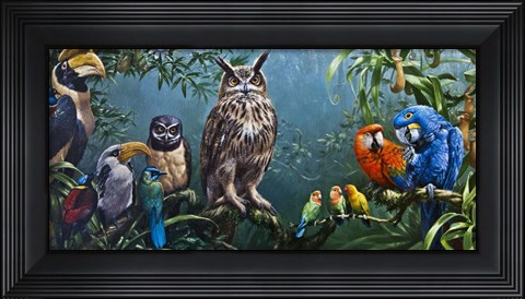Framed Bird Gathering Print