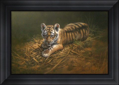 Framed Tiger Cub Print