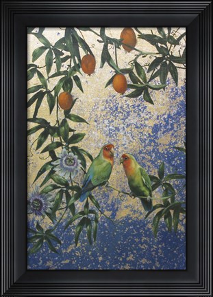Framed Lovebirds 1 Print